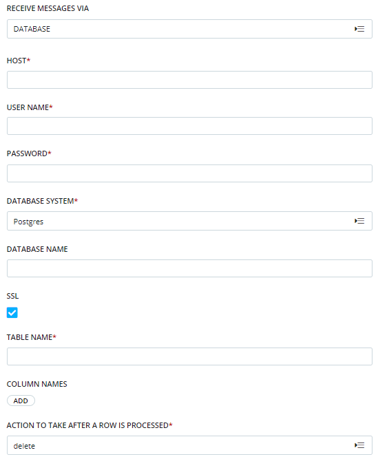 SQL connector setup screenshot one